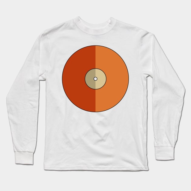 Vinyl Record - Deep Orange Long Sleeve T-Shirt by amber62442